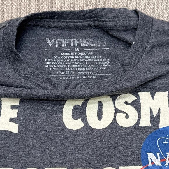 Reworked grey Nasa graphic Tee one of a kind custom science nerd T-shirt unique - Picture 3 of 6